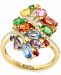 Effy Multi-Gemstone (3-1/5 ct. t. w. ) & Diamond (1/5 ct. t. w. ) Swirl Cluster Ring in 14k Yellow Gold
