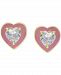 Giani Bernini Cubic Zirconia Pink Enamel Heart Stud Earrings, Created for Macy's