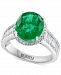 Effy Emerald (4-3/4 ct. t. w. ) & Diamond (7/8 ct. t. w. ) Halo Ring in 14k White Gold