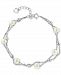 Effy Cultured Freshwater Pearl (7mm) Layered Bracelet in Sterling Silver (Also available in Gold-Plated Sterling Silver)