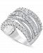 Diamond Multi-Row Crossover Statement Ring (1 ct. t. w. ) in Sterling Silver