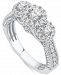 Diamond Triple Halo Beaded Engagement Ring (1 ct. t. w. ) in 14k White Gold