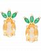 Citrine (3/4 ct. t. w. ) & Green Spinel (1/4 ct. t. w. ) Pineapple Fruit Stud Earrings in 14k Gold-Plated Sterling Silver