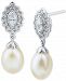 Arabella Cultured Freshwater Pearl (7-7.5mm) & Marquise Cubic Zirconia Drop Earrings in Sterling Silver