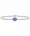 Amethyst (1-1/10 ct. t. w. ) & Lab-Created White Sapphire (1/10 ct. t. w. ) Halo Link Bracelet in Sterling Silver (Also in Blue Topaz, Citrine & Mystic Topaz)