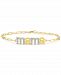 Diamond "Mama" Link Bracelet (1/10 ct. t. w. ) in 14k Gold-Plated Sterling Silver