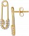 Giani Bernini Cubic Zirconia Safety Pin Drop Earrings in 14k Gold Sterling Silver, Created for Macy's
