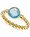 Swiss Blue Topaz Bead Ring (2-1/4 ct. t. w. ) in 14k Gold-Plated Sterling Silver