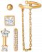 Giani Bernini 5-Pc. Set Cubic Zirconia Single Stud & Cuff Earrings in 14k Gold-Plated Sterling Silver, Created for Macy's