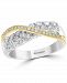 Effy Diamond Crossover Statement Ring (1 ct. t. w. ) in 14k Gold & White Gold