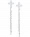 Lab-Created White Sapphire Cross Chain Drop Earrings (5/8 ct. t. w. ) in Sterling Silver