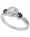Diamond (1/2 ct. t. w. ) & Sapphire (1/3 ct. t. w. ) Engagement Ring in 14k White Gold