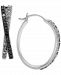 Black Diamond (1/10 ct. t. w. ) & White Diamond (1/20 ct. t. w. ) Crossover Hoop Earrings in Sterling Silver