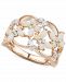 Opal (3/4 ct. t. w. ) & Diamond (1/6 ct. t. w. ) Butterfly Openwork Cluster Ring in 18k Rose Gold-Plated Sterling Silver