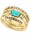 Effy Turquoise & Diamond (1/6 ct. t. w. ) Multirow Ring in 14k Gold