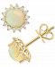 Effy Ethiopian Opal (1-1/5 ct. t. w. ) & Diamond (1/5 ct. t. w. ) Stud Earrings in 14k Gold