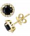 Effy Onyx & Diamond (1/8 ct. t. w. ) Halo Stud Earrings in 14k Gold