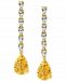 Citrine (3-1/5 ct. t. w. ) & White Topaz (1 ct. t. w. ) Linear Drop Earrings in 14k Gold-Plated Sterling Silver