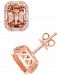 Effy Morganite (2-1/2 ct. t. w. ) & Diamond (1/5 ct. t. w. ) Halo Stud Earrings in 14k Rose Gold