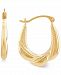 Scalloped & Textured Hoop Earrings in 14k Gold
