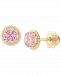 Children's Pink Cubic Zirconia Stud Earrings in 14k Gold