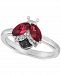 Le Vian Raspberry Rhodolite (1-1/6 ct. t. w. ) & Diamond (1/10 ct. t. w. ) Ladybug Ring in 14k White Gold