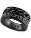 Effy Men's Black Spinel Pave Chain Link Ring (1 ct. t. w. ) in Black Pvd-Plated Sterling Silver