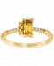 Citrine (3/8 ct. tw. ) and Diamond (1/20 ct. t. w) Ring in 14k Yellow Gold