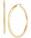 Polished Tube Medium Hoop Earrings in 14k Gold, 1-3/4", Created for Macy's
