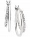 Diamond Oval Hoop Earrings (1/10 ct. t. w. ) in Sterling Silver