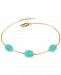 Sleeping Beauty Turquoise Nugget Station Link Bracelet in 14k Gold