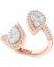 Effy Diamond Multi-Cut Halo Cluster Bypass Ring (1-1/6 ct. t. w. ) in 14k Rose Gold