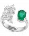 Effy Emerald (1-3/8 ct. t. w. ) & Diamond (1 ct. t. w. ) Cluster Cuff Ring in 14k White Gold