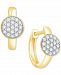 Diamond Pave Cluster Small Huggie Hoop Earrings (1/4 ct. t. w. ) in 14k Gold