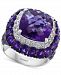 Effy Amethyst (12 ct. t. w. ) & White Topaz (5/8 ct. t. w. ) Statement Ring in Sterling Silver