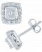 Diamond Halo Square Stud Earrings (1/8 ct. t. w. ) in 10k White Gold