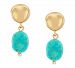 Turquoise & Nugget Sculptural Drop Earrings in 14k Gold