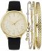 Inc International Concepts Women's Black Strap Watch 35mm Gift Set, Created for Macy's