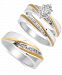 Beautiful Beginnings Diamond Accent Engagement Ring Set For Her Band For Him In Sterling Silver 14k Gold