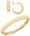 Polished Croissant Twist Jewelry Collection In 14k Gold Plated Sterling Silver