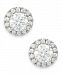 Diamond Round Halo Stud Earrings In 14k White Gold 1 3 1 Ct. T. W.