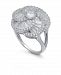 Cubic Zirconia Flower Knot Statement Ring in Sterling Silver