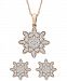 Wrapped In Love Diamond Snowflake Cluster Pendant Necklace Earrings Collection In 14k Gold Created For Macys
