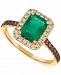 Le Vian New Emerald (1-1/5 ct. t. w. ) & Diamond (3/8 ct. t. w. ) Halo Ring in 14k Gold