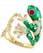 Effy Diamond Ring (1/2 ct. t. w. ) & Ruby (1/3 ct. t. w. ) Green Enamel Frog Statement Ring in 14k Gold