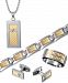 Mens Inlay Jewelry In 18k Gold Stainless Steel