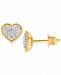 Forever Grown Diamonds Lab-Created Diamond Heart Cluster Bead Frame Stud Earrings (1/4 ct. t. w. ) in 14k Gold-Plated Sterling Silver