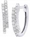 Forever Grown Diamonds Lab-Created Diamond Asymmetric Two Row Hoop Earrings (1/2 ct. t. w. ) in Sterling Silver