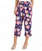 Charter Club Linen Printed Cropped Pull-On Pants, Created for Macy's