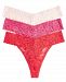 Inc International Concepts Women's 3-Pk. Lace Thong Underwear, Created for Macy's